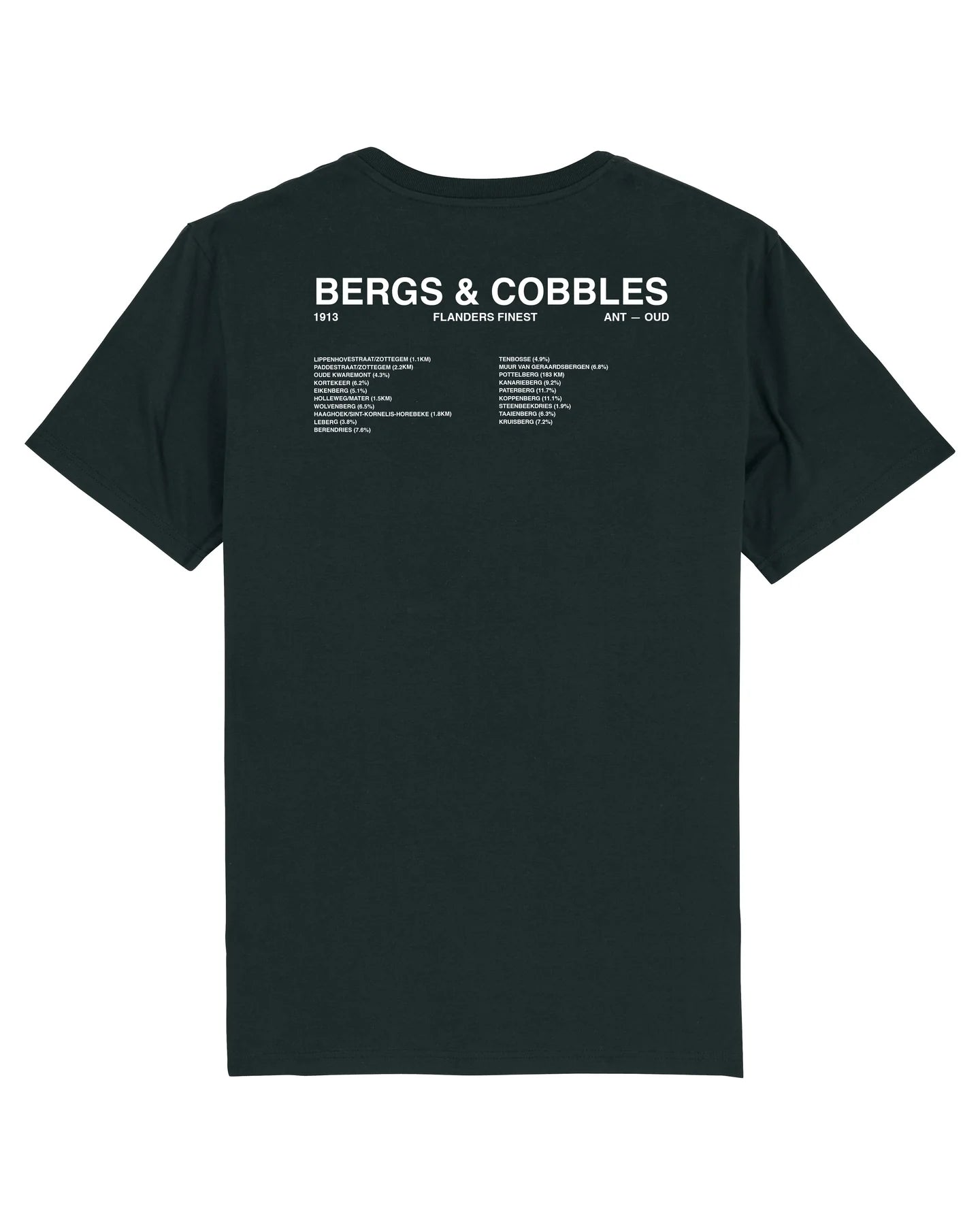 Çois Cycling Legacy Bergs Cobbles Flanders unisex cycling T-shirt (black)