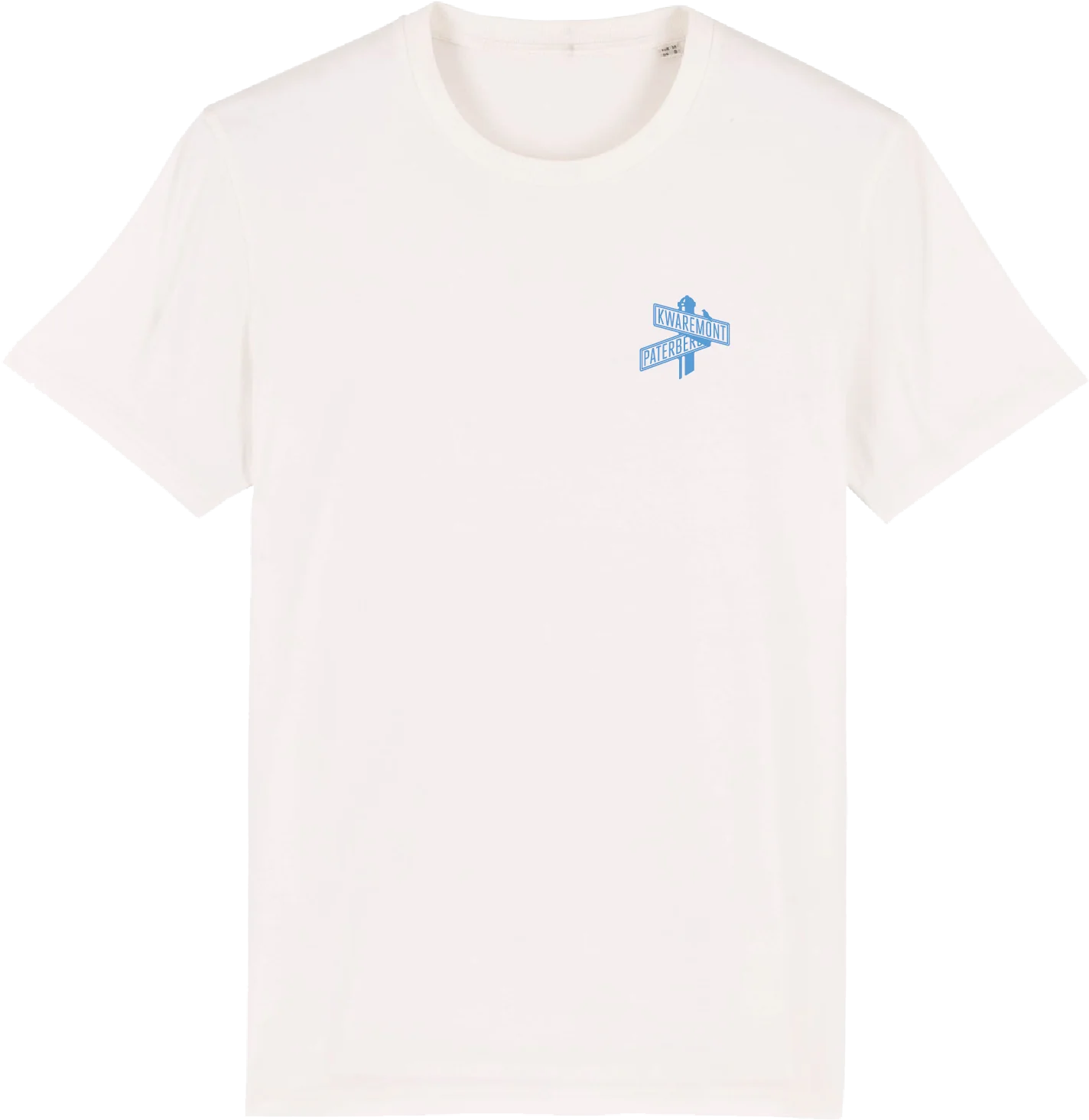 Çois Cycling Legacy Flanders Kwaremont Paterberg road sign unisex cycling T-shirt (offwhite/blue)