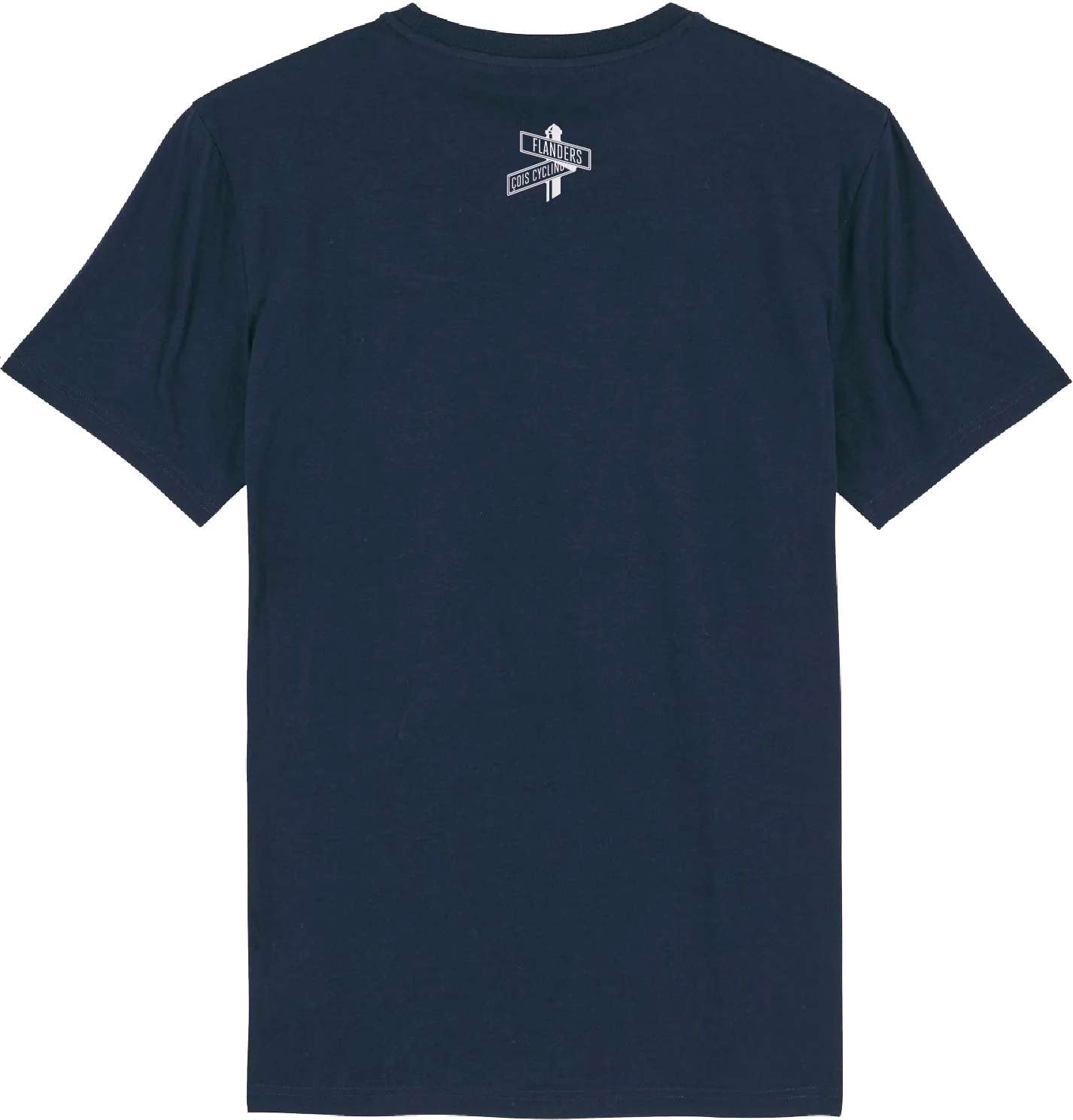Çois Cycling Legacy Flanders Kwaremont Paterberg road sign unisex cycling T-shirt (navy/offwhite)
