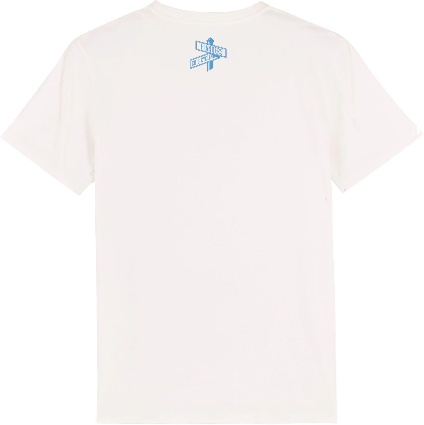 Çois Cycling Legacy Flanders Kwaremont Paterberg road sign unisex cycling T-shirt (offwhite/blue)