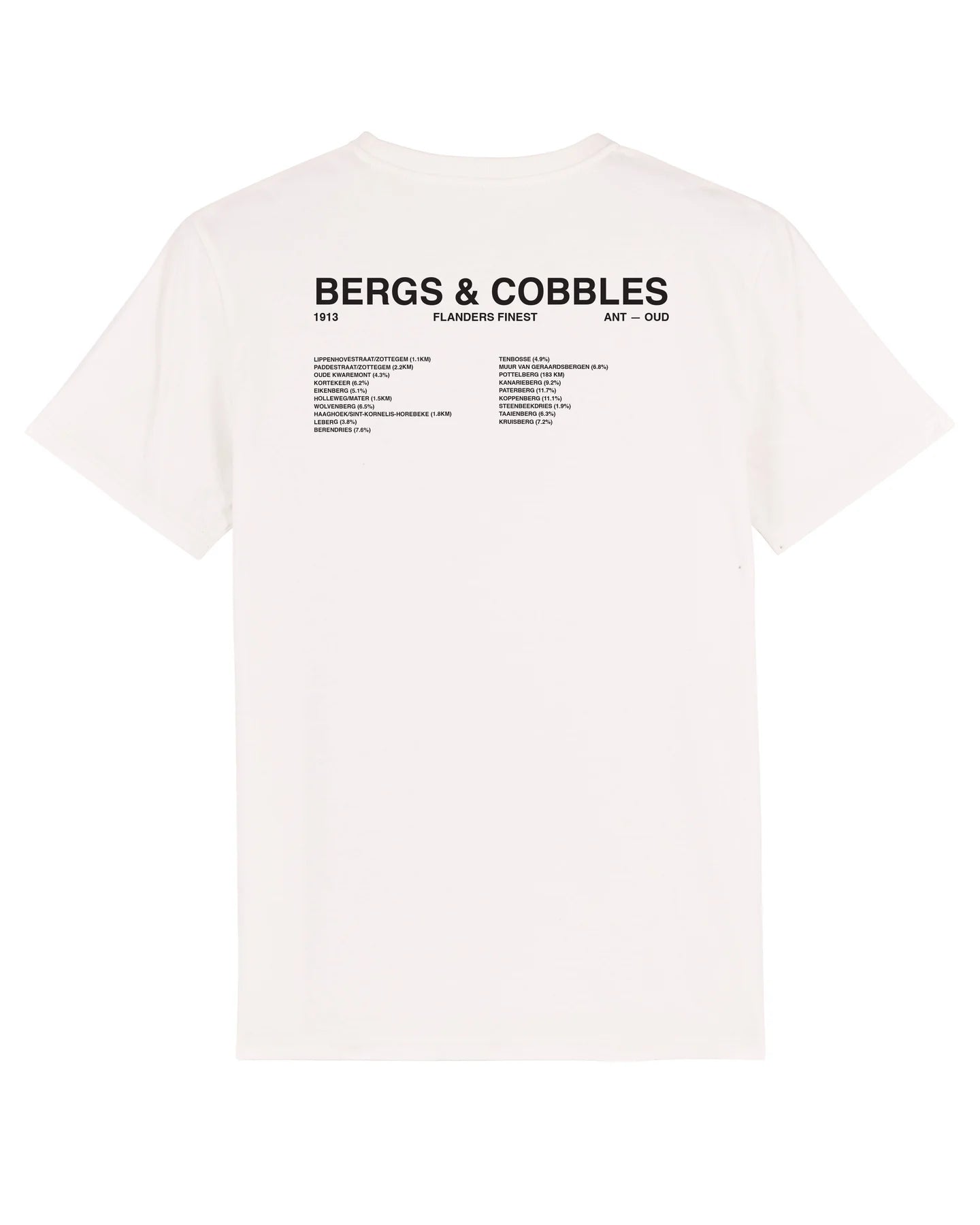 Çois Cycling Legacy Bergs Cobbles Flanders unisex cycling T-shirt (offwhite)