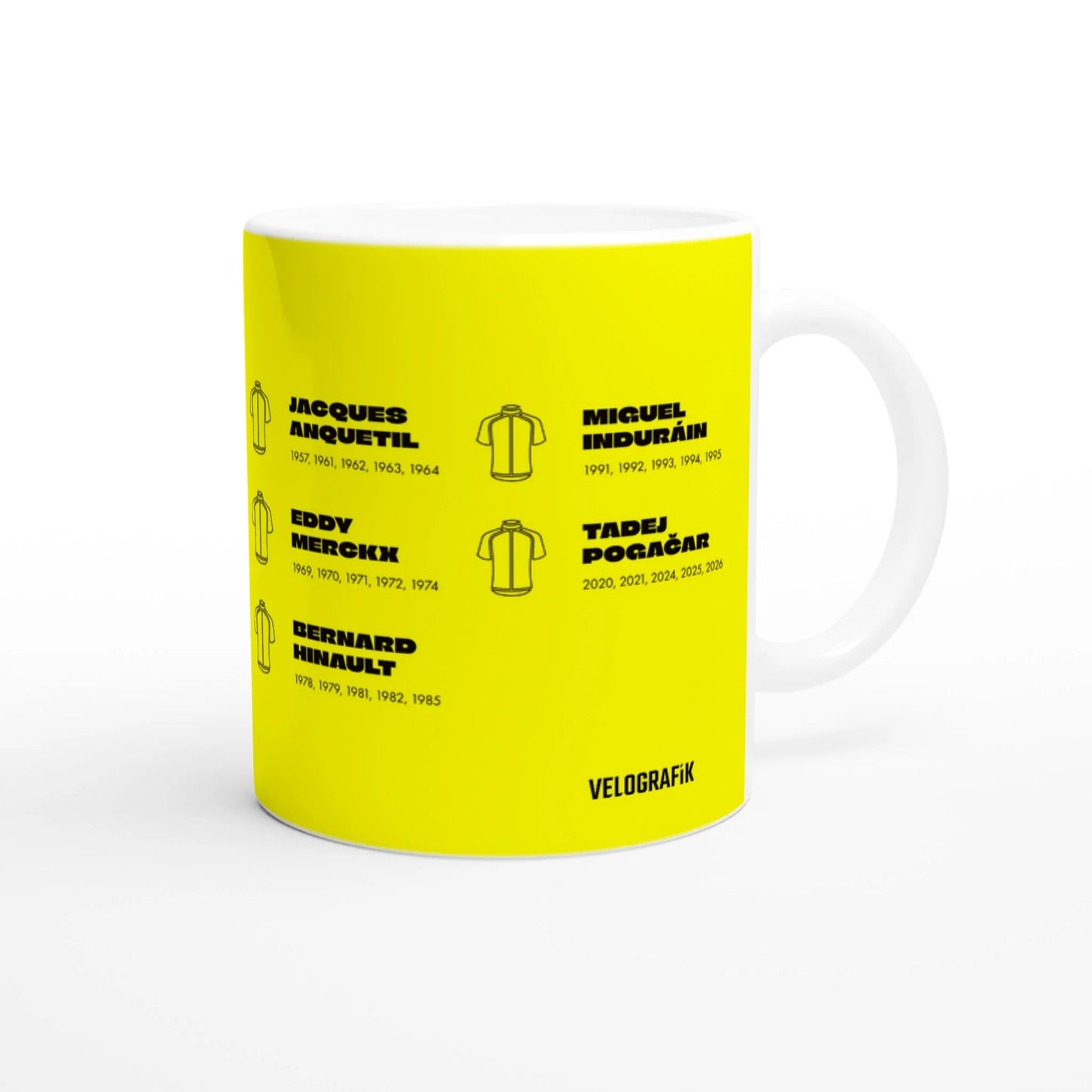 Velografik 5 Times Tour De France Winners Club krus - Gul
