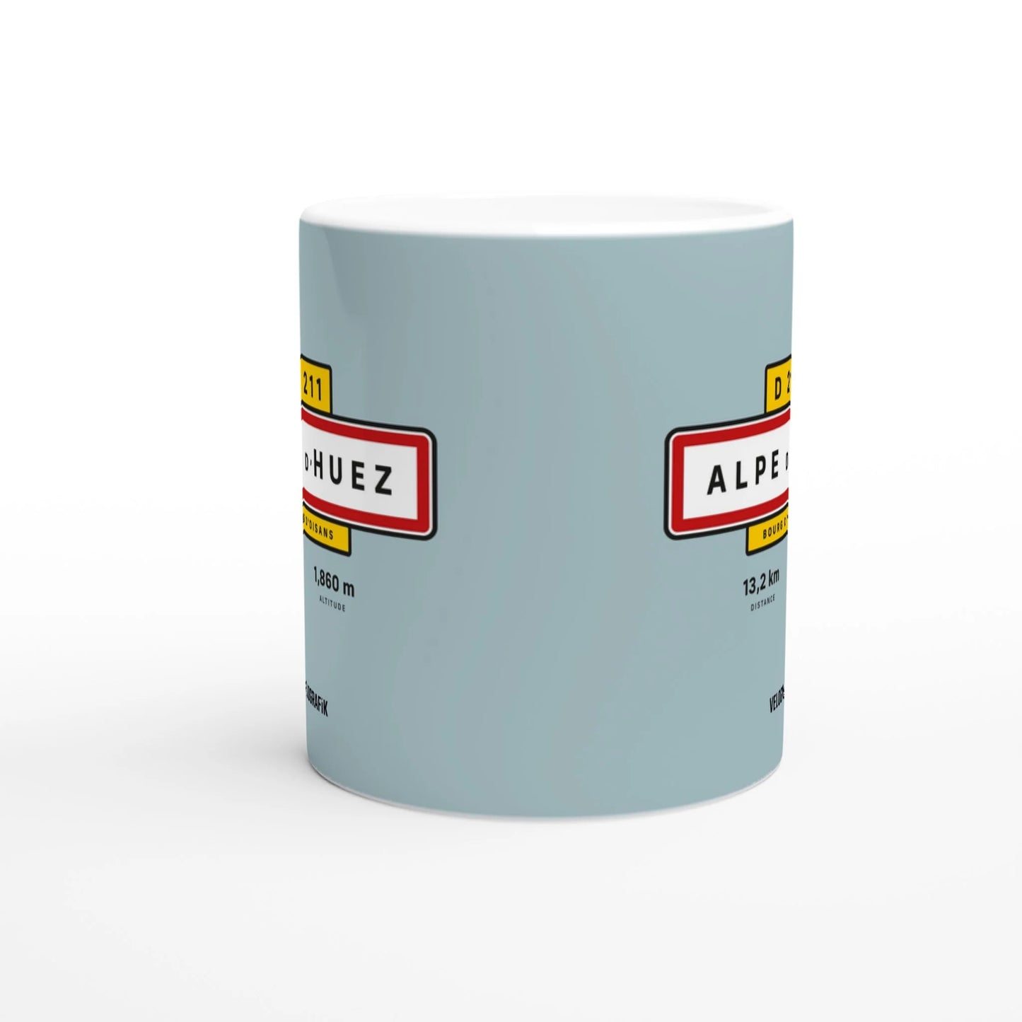 Velografik Alpe d'Huez Classic Col Cycling Road Sign Krus