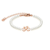 Sailbrace Perle Armbånd Med Cykelmotiv - Rose