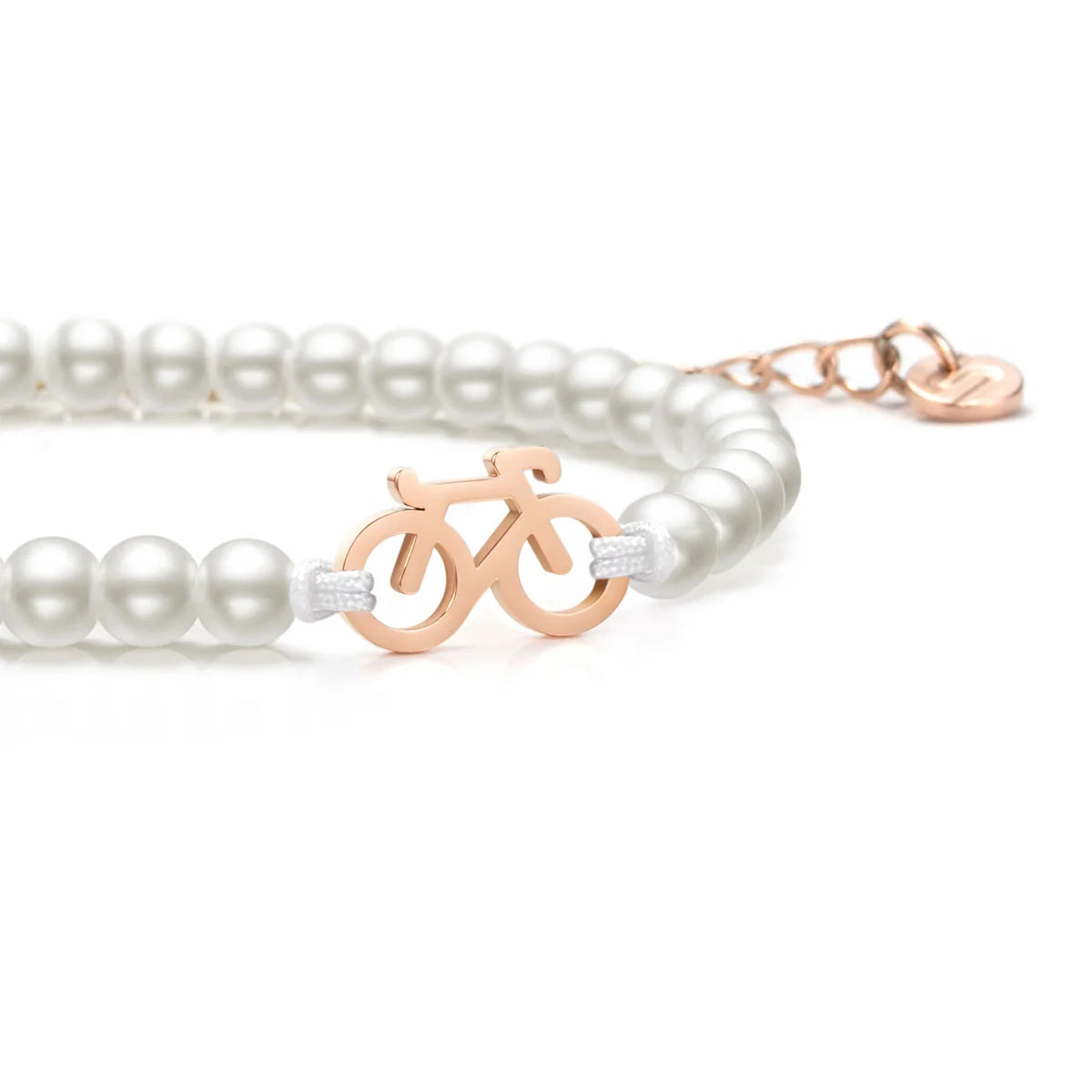 Sailbrace Perle Armbånd Med Cykelmotiv - Rose