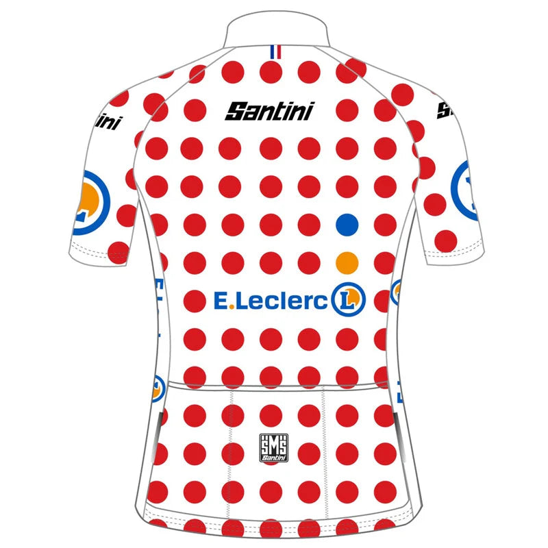 Santini Børn Tour de France Bjergtrøje Kortærmet Cykeltrøje - Prikket