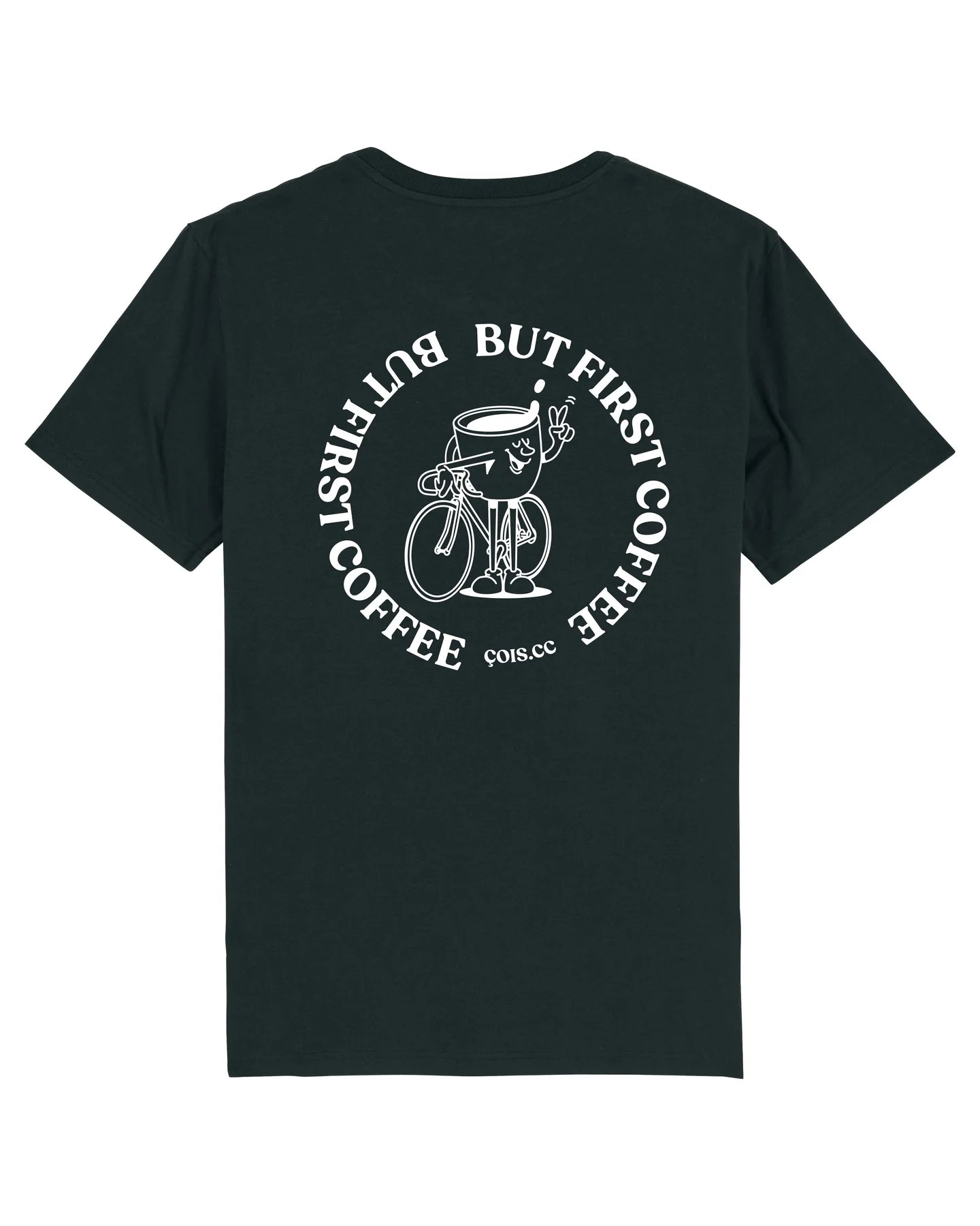 Cois Cycling Legacy But First Coffee unisex cycling T-shirt 2.0 (Black)