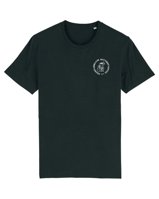 Cois Cycling Legacy But First Coffee unisex cycling T-shirt 2.0 (Black)