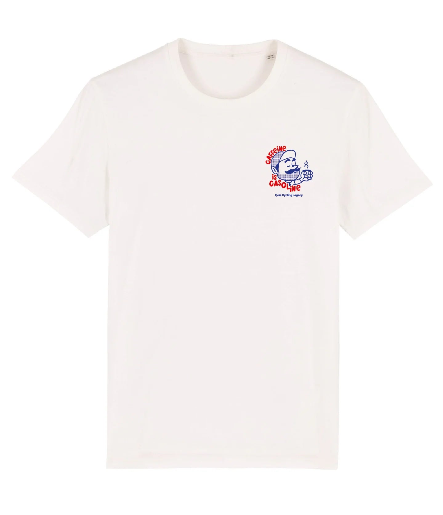 Cois Cycling Legacy Caffeine is gasoline unisex cycling T-shirt - Hvid