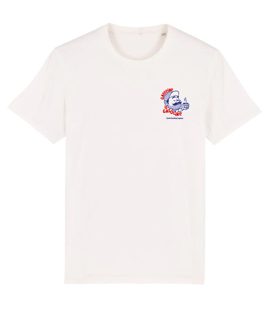 Cois Cycling Legacy Caffeine is gasoline unisex cycling T-shirt - Hvid