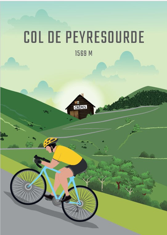 Cykelplakater.dk - Col de Peyresourde 21x30cm