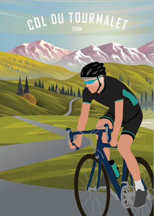 Cykelplakater.dk - Col du Tourmalet 21x30cm
