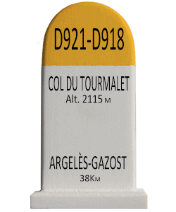 Cyclosouvenir Road Marker - Col du Tourmalet – Argelès-Gazost