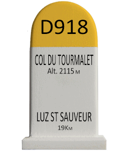 Cyclosouvenir Road Marker - Col du Tourmalet – Luz St Sauveur