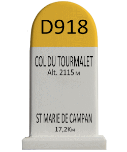 Cyclosouvenir Road Marker - Col du Tourmalet – St Marie de Campan