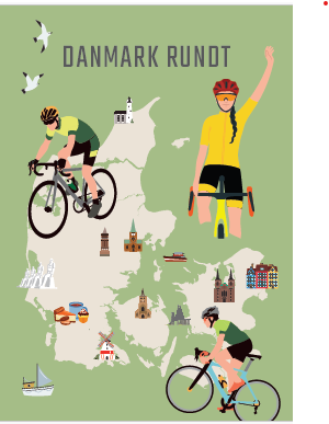 Cykelplakater.dk - Danmark Rundt 21x30cm