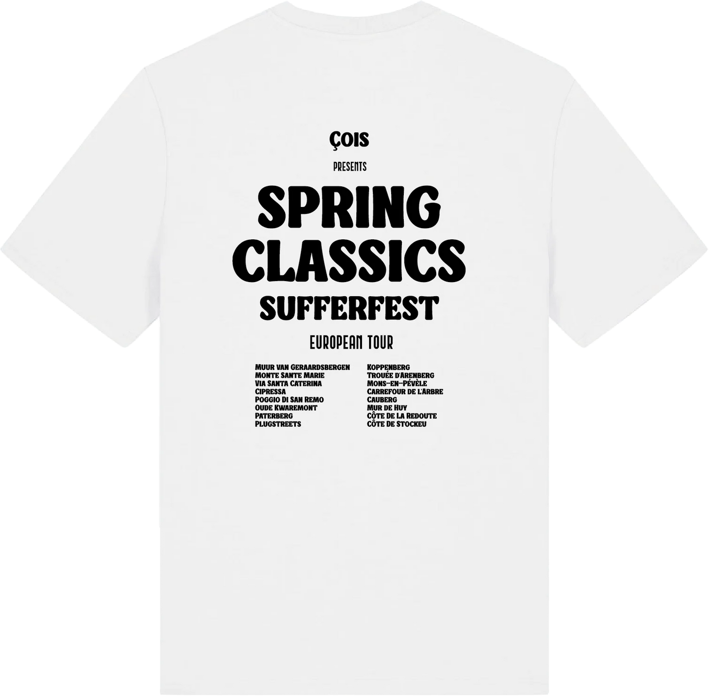 Cois Cycling Legacy Spring Classics Sufferfest unisex cycling T-shirt (offwhite)