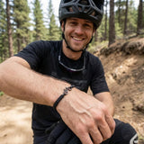 Sailbrace Flettet Armbånd Med MTB Cykelmotiv - Sort