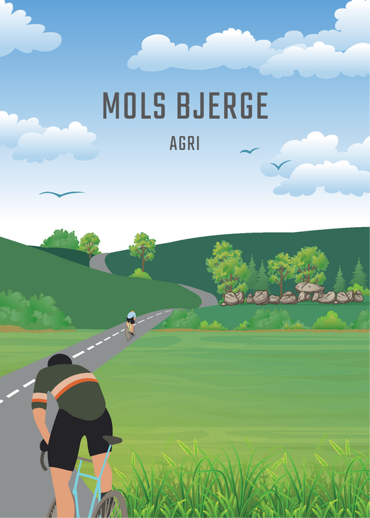 Cykelplakater.dk - Mols Bjerge 21x30cm