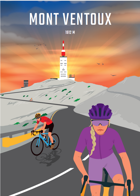Cykelplakater.dk - Mont Ventoux Sundown 2 21x30cm