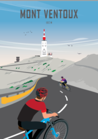 Cykelplakater.dk - Mont Ventoux 21x30cm