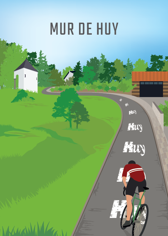 Cykelplakater.dk - Mur de Huy 50x70cm