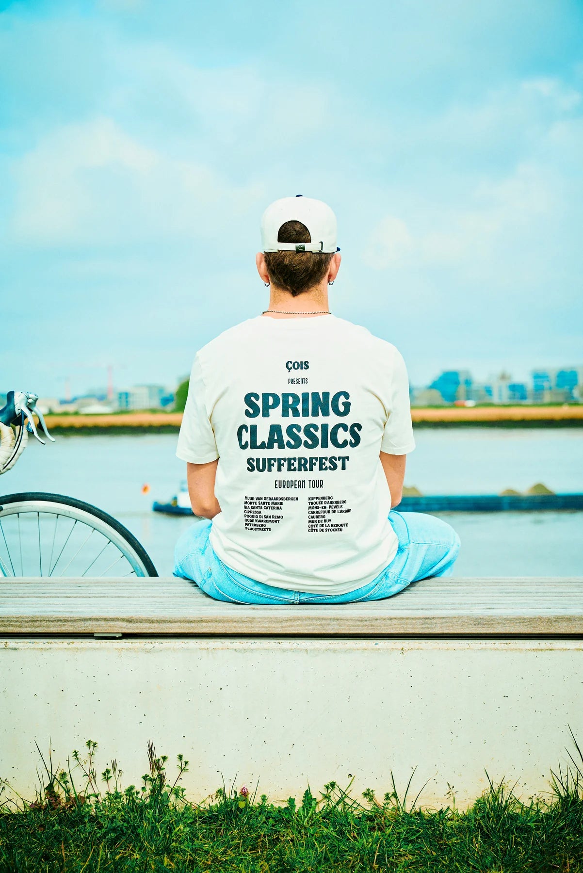 Cois Cycling Legacy Spring Classics Sufferfest unisex cycling T-shirt (offwhite)