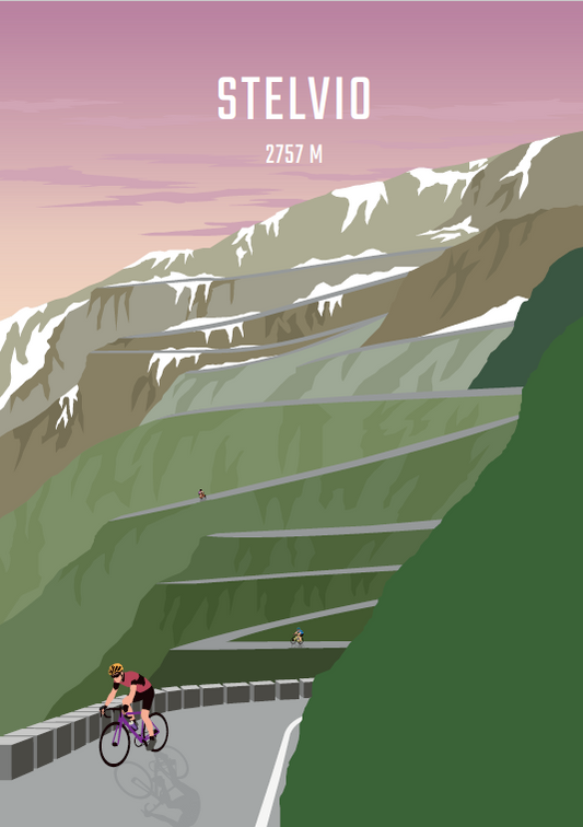 Cykelplakater.dk - Stelvio 21x30cm
