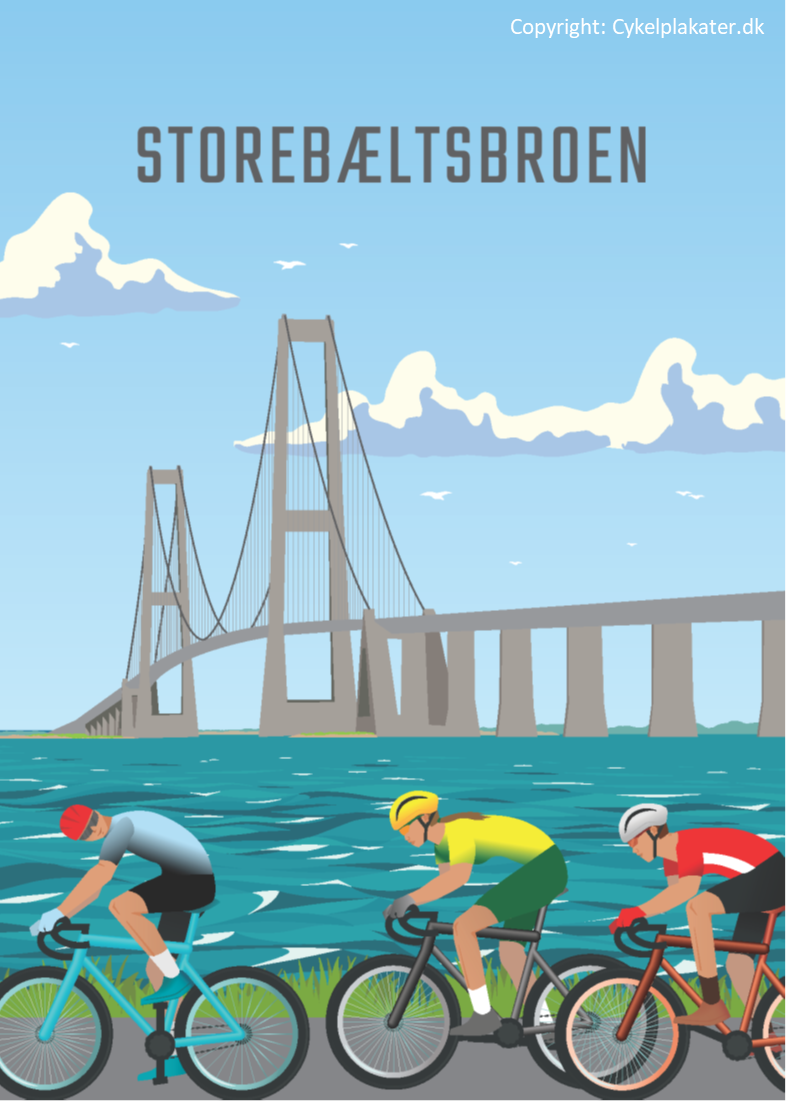 Cykelplakater.dk - Storebæltsbroen 21x30cm