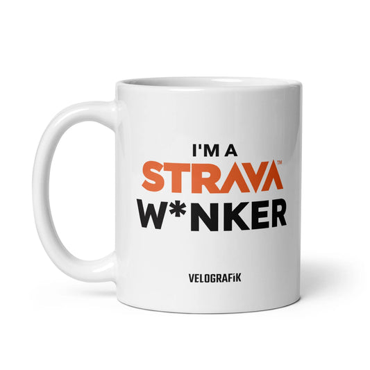 Velografik I'm a Strava W*nker Cycling Krus - Hvid